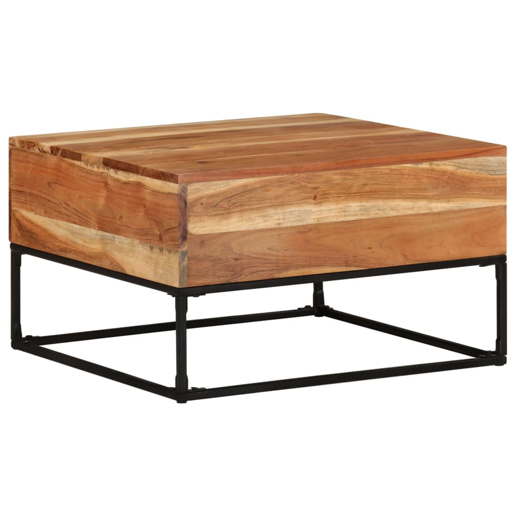 Tavolino da Salotto 68x68x41 cm in Legno Massello di Acacia - homemem39