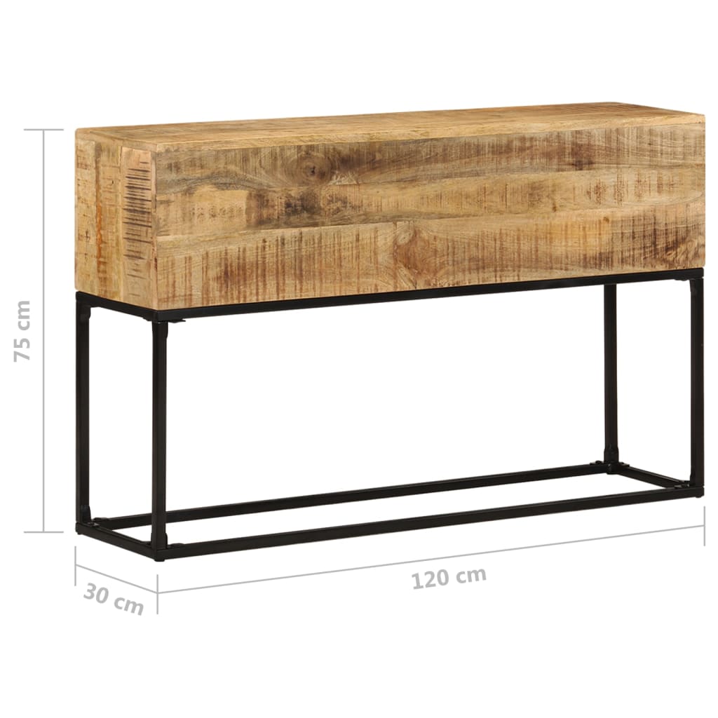 Tavolo Consolle 120x30x75 cm in Legno di Mango Grezzo - homemem39