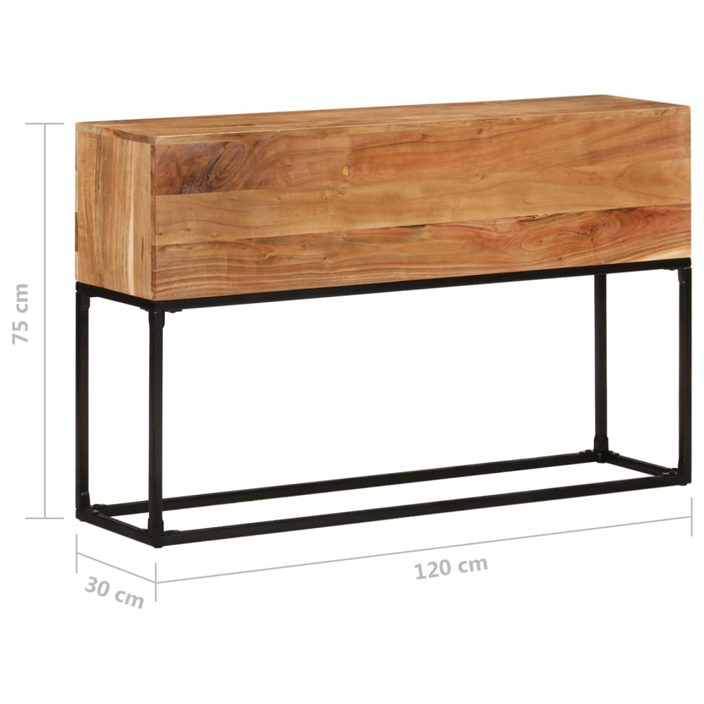 Tavolo Consolle 120x30x75 cm in Legno Massello di Acacia - homemem39