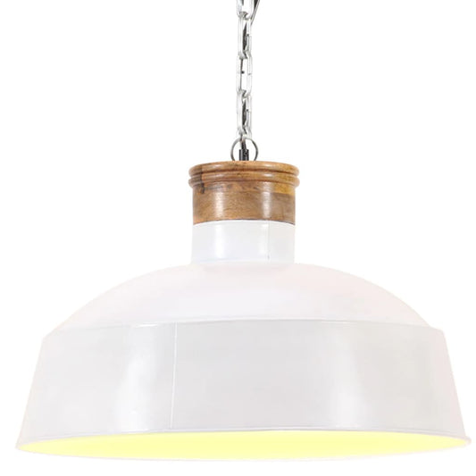 Lampada a Sospensione Industriale 58 cm Bianca E27 - homemem39