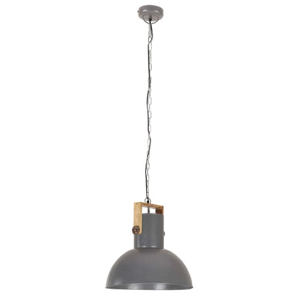 Lampada Soffitto Industriale 25 W Grigia Rotonda in Mango 52cm - homemem39