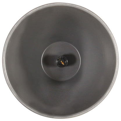 Lampadario Industriale Grigio Ferro e Legno Massello 35 cm E27 - homemem39