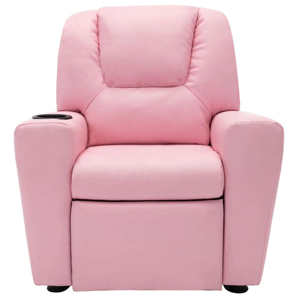 Poltrona Reclinabile per Bambini in Similpelle Rosa - homemem39