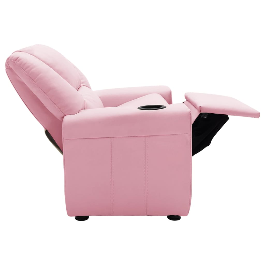 Poltrona Reclinabile per Bambini in Similpelle Rosa - homemem39