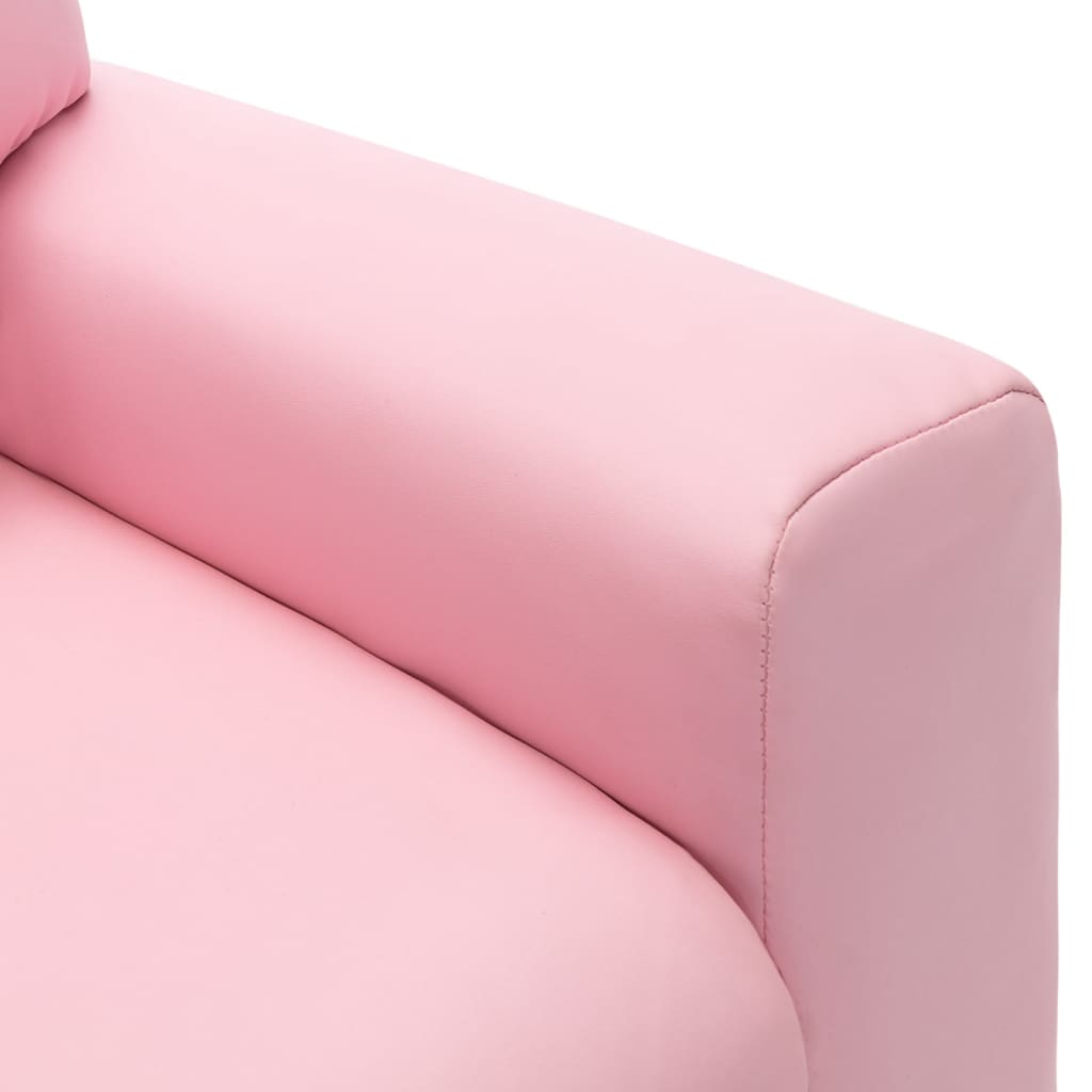 Poltrona Reclinabile per Bambini in Similpelle Rosa - homemem39