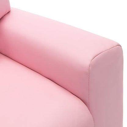 Poltrona Reclinabile per Bambini in Similpelle Rosa - homemem39