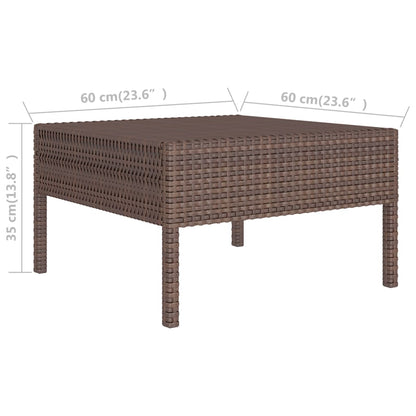 Set Divani da Giardino 3 pz con Cuscini in Polyrattan Marrone - homemem39