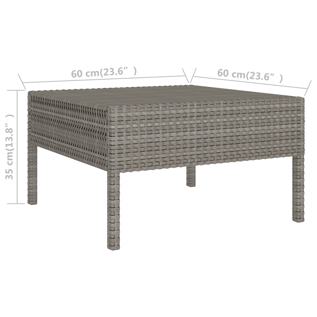 Set Divani da Giardino 3 pz con Cuscini in Polyrattan Grigio - homemem39