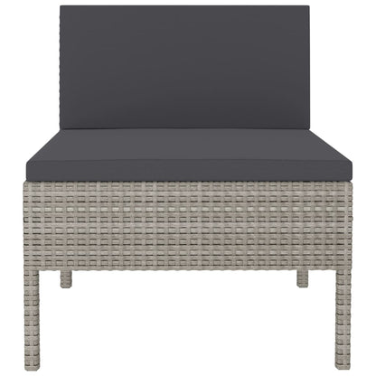 Sedie da Giardino 3 pz con Cuscini in Polyrattan Grigio - homemem39