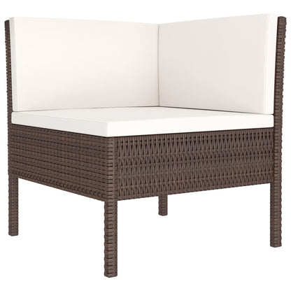 Set Divani da Giardino 3 pz con Cuscini in Polyrattan Marrone - homemem39