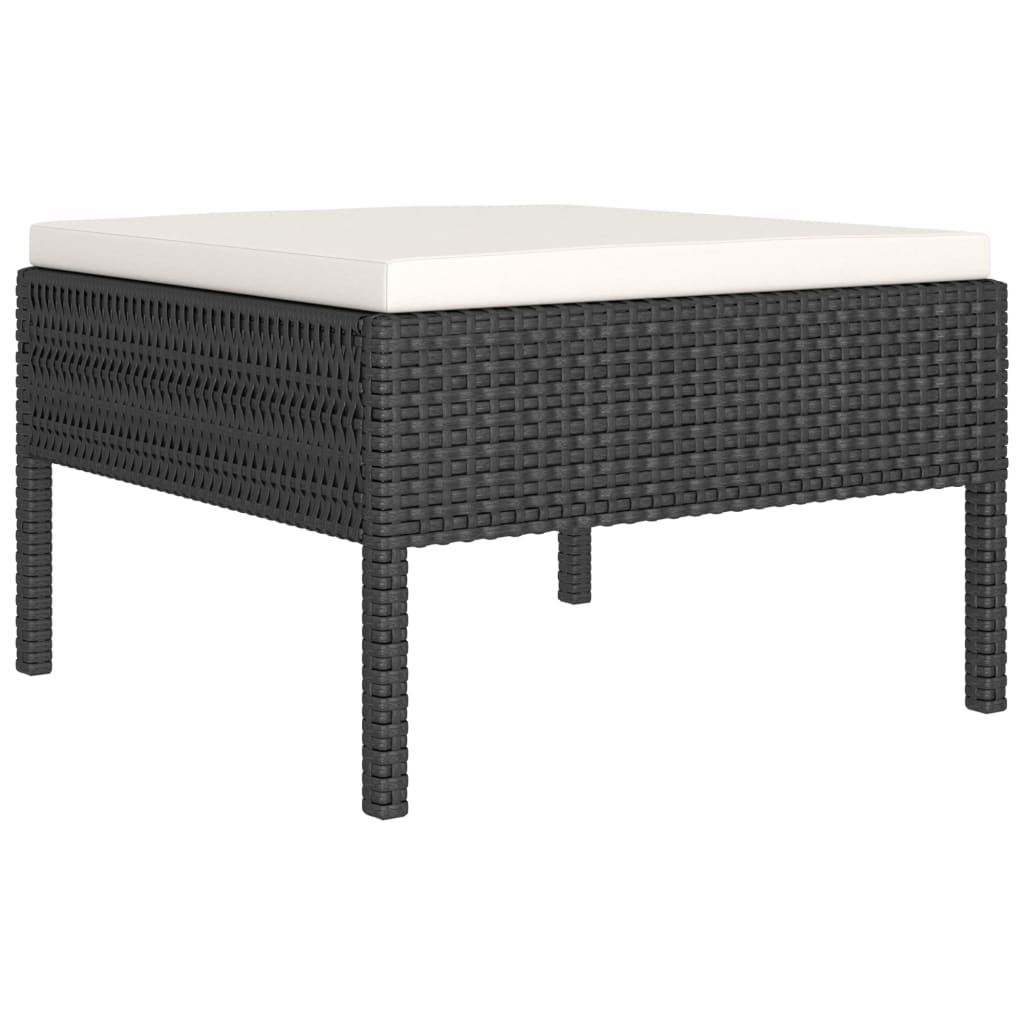 Set Divani da Giardino 2 pz con Cuscini in Polyrattan Nero - homemem39