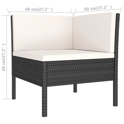 Set Divani da Giardino 2 pz con Cuscini in Polyrattan Nero - homemem39