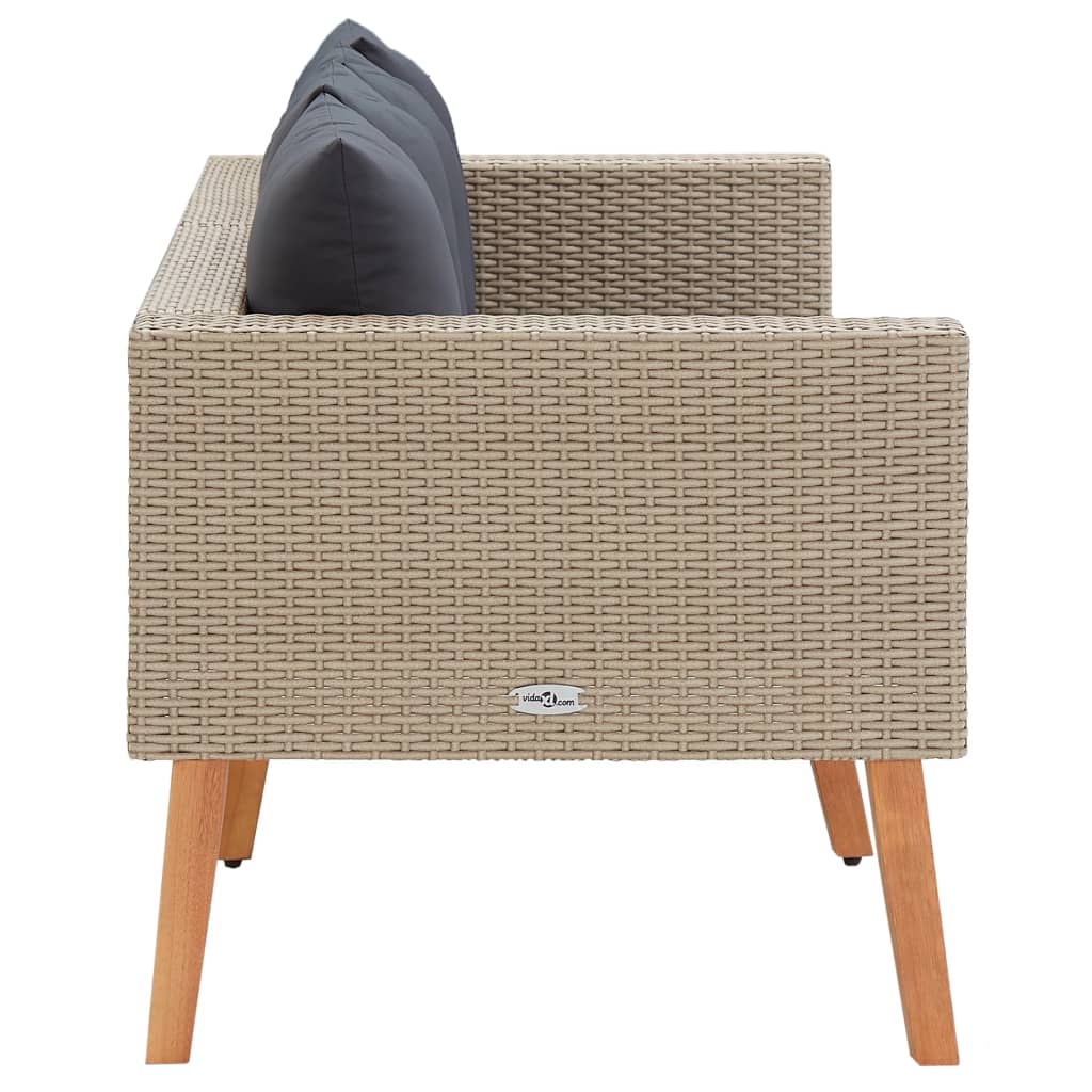 Divano da Giardino a 2 Posti con Cuscini in Polyrattan Beige - homemem39