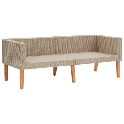 Divano da Giardino a 2 Posti con Cuscini in Polyrattan Beige - homemem39