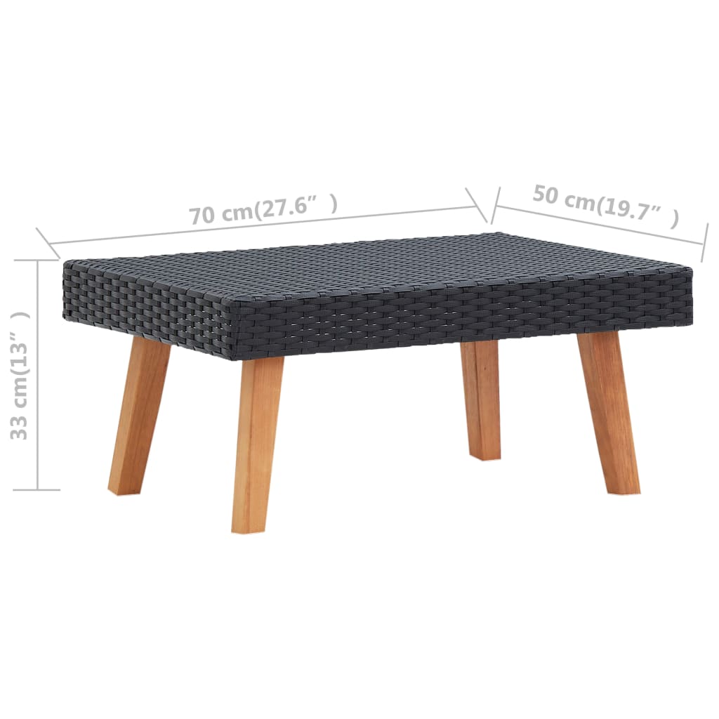 Set Divani da Giardino 3 pz con Cuscini in Polyrattan Nero - homemem39