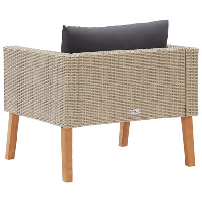 Divano da Giardino Singolo con Cuscini in Polyrattan Beige - homemem39