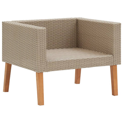 Divano da Giardino Singolo con Cuscini in Polyrattan Beige - homemem39