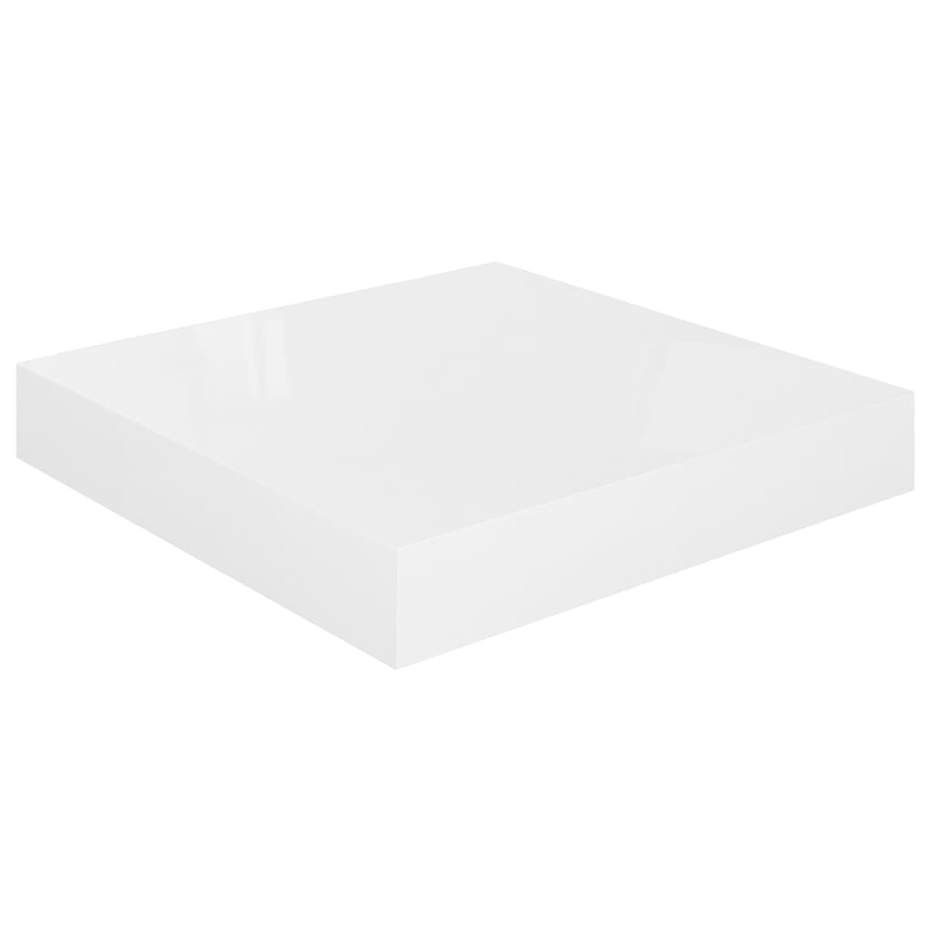 Scaffali a Parete 2 pz Bianco Lucido 23x23,5x3,8 cm in MDF - homemem39