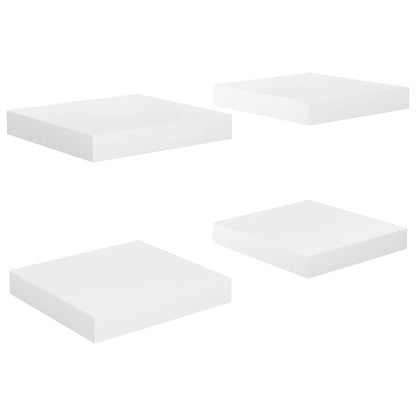 Scaffali a Parete 4 pz Bianco Lucido 23x23,5x3,8 cm in MDF - homemem39