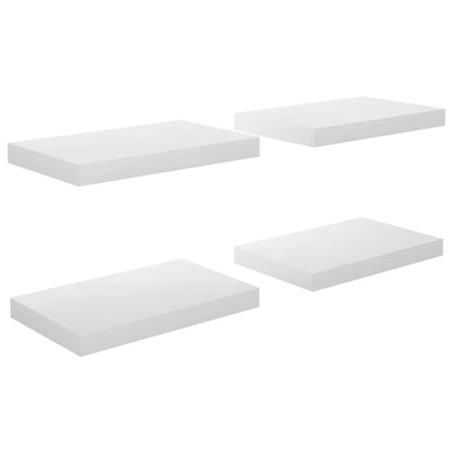 Scaffali a Parete 4 pz Bianco Lucido 40x23x3,8 cm in MDF - homemem39