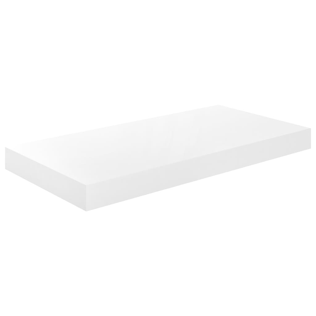 Scaffali a Parete 2 pz Bianco Lucido 50x23x3,8 cm in MDF - homemem39