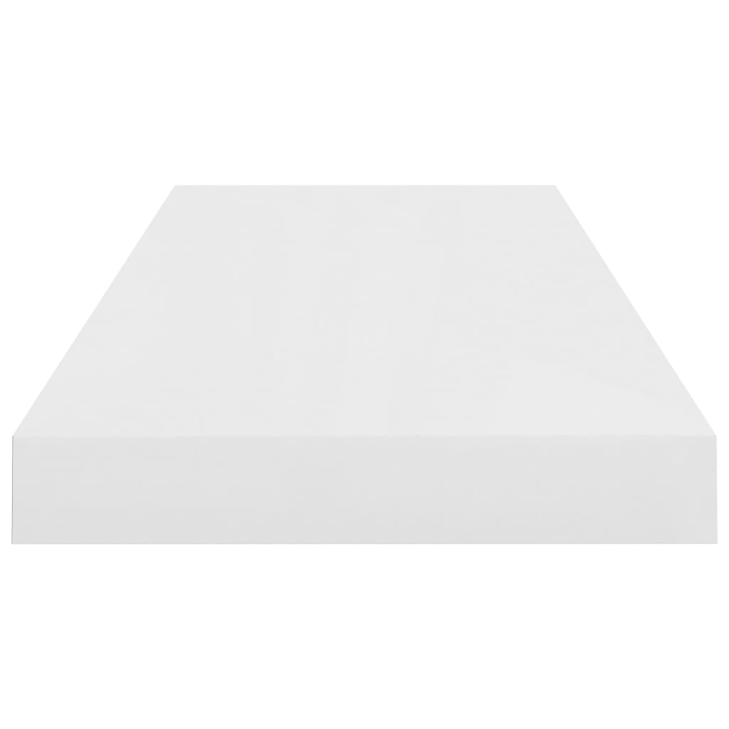 Scaffali a Parete 2 pz Bianco Lucido 60x23,5x3,8 cm in MDF - homemem39