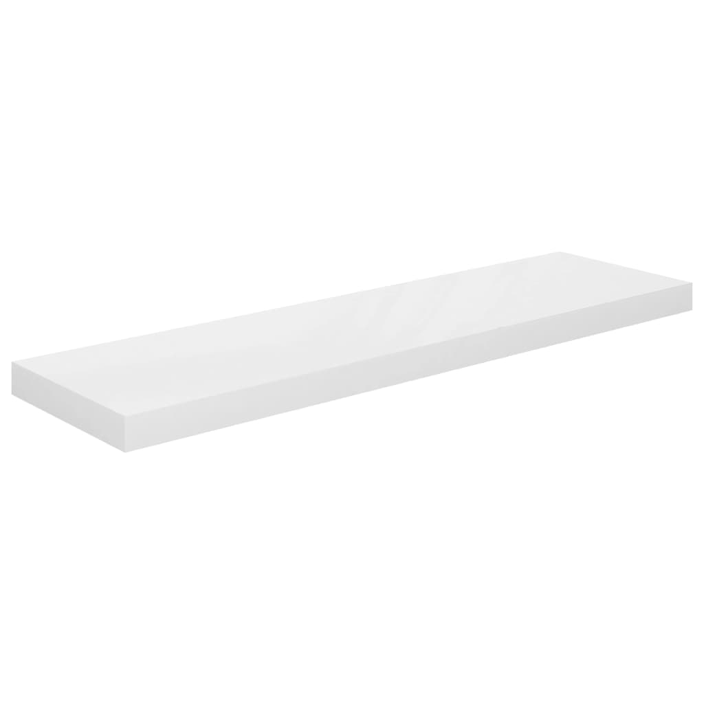 Scaffali a Parete 2 pz Bianco Lucido 90x23,5x3,8 cm in MDF - homemem39