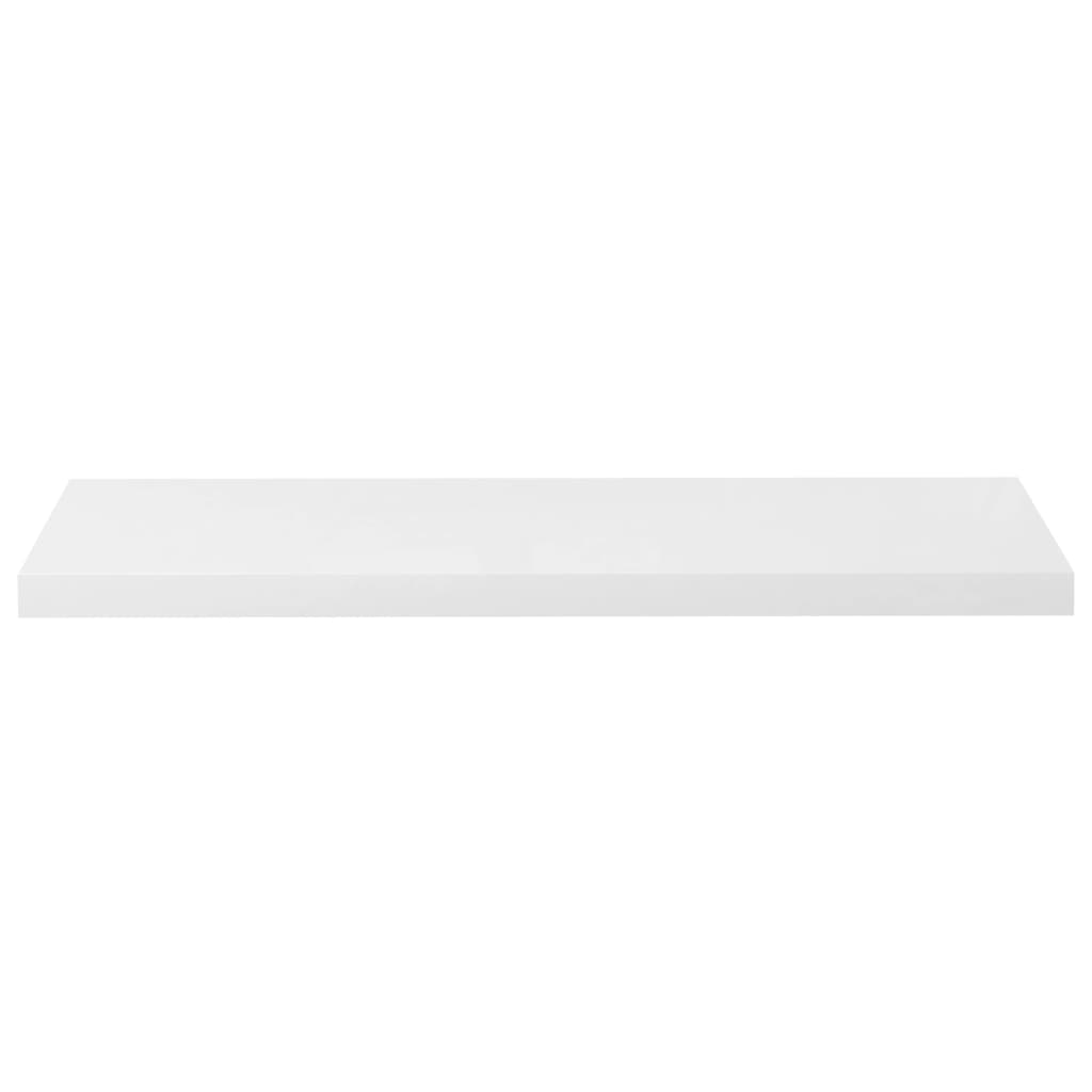 Scaffali a Parete 2 pz Bianco Lucido 90x23,5x3,8 cm in MDF - homemem39