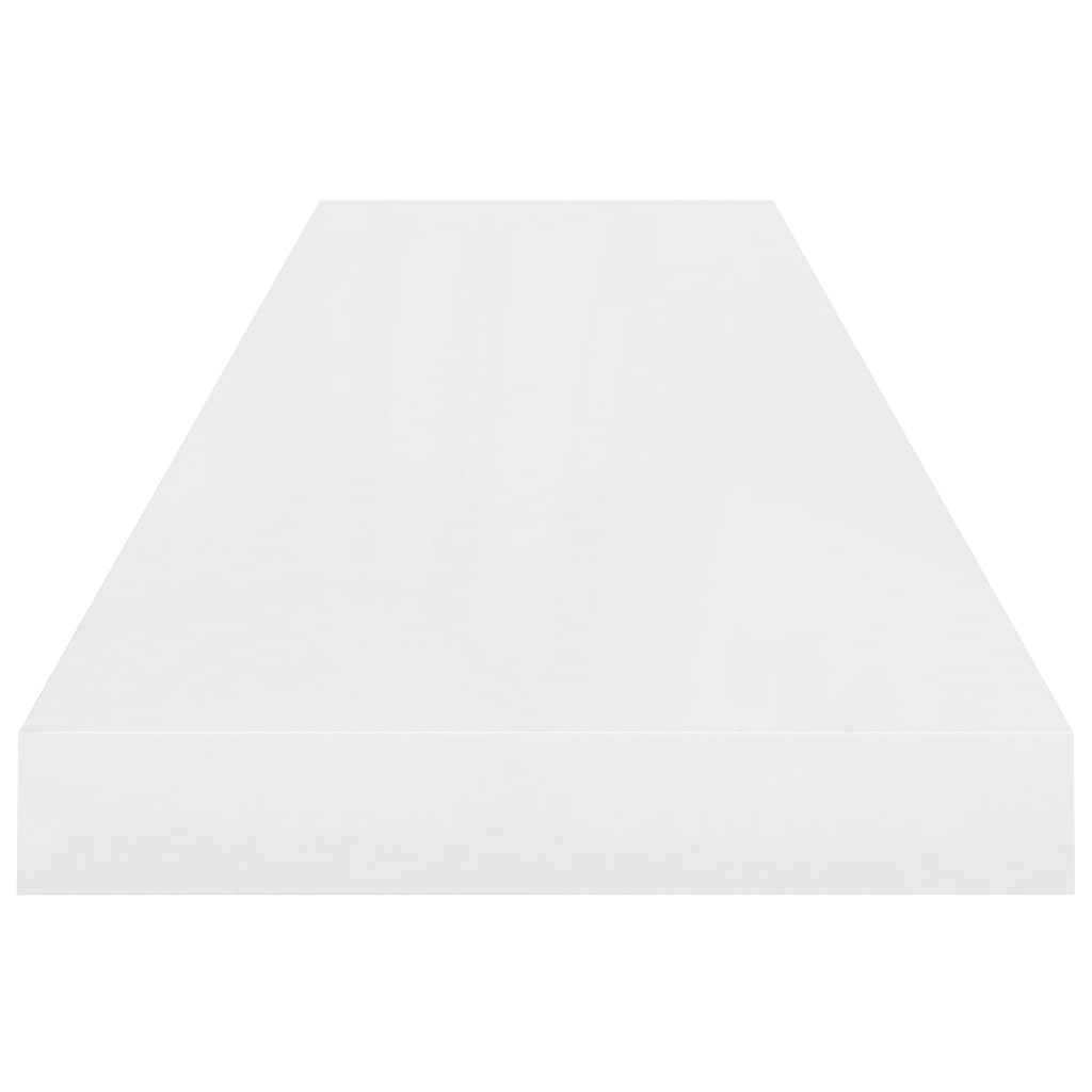 Scaffali a Parete 2 pz Bianco Lucido 90x23,5x3,8 cm in MDF - homemem39