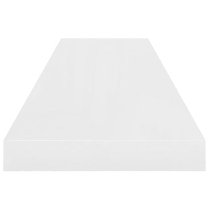 Scaffali a Parete 2 pz Bianco Lucido 90x23,5x3,8 cm in MDF - homemem39