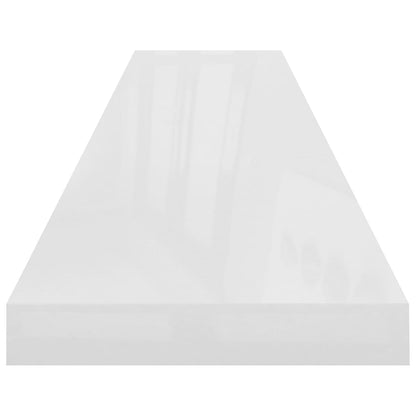 Scaffale a Parete Bianco Lucido 120x23,5x3,8 cm in MDF - homemem39