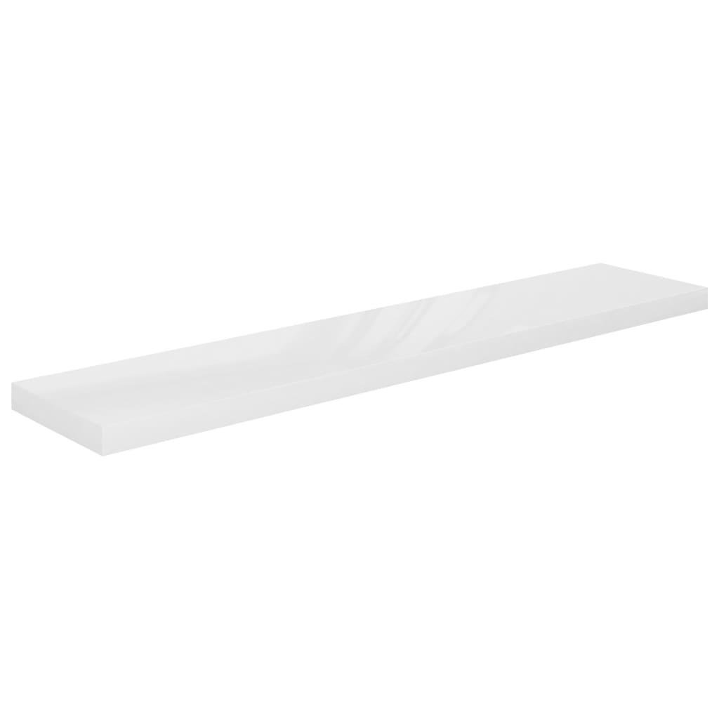 Scaffali a Parete 2 pz Bianco Lucido 120x23,5x3,8 cm in MDF - homemem39