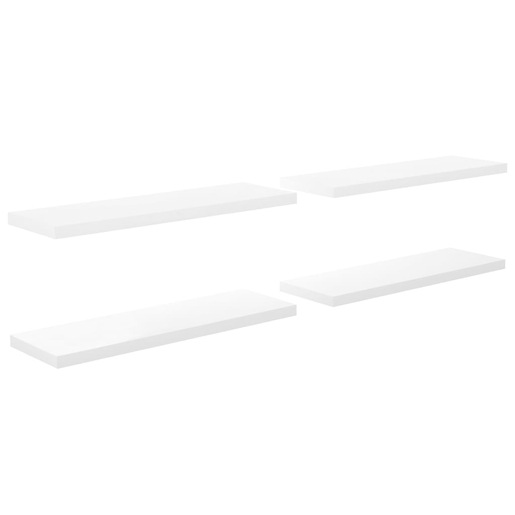 Scaffali a Parete 4 pz Bianco Lucido 120x23,5x3,8 cm in MDF - homemem39