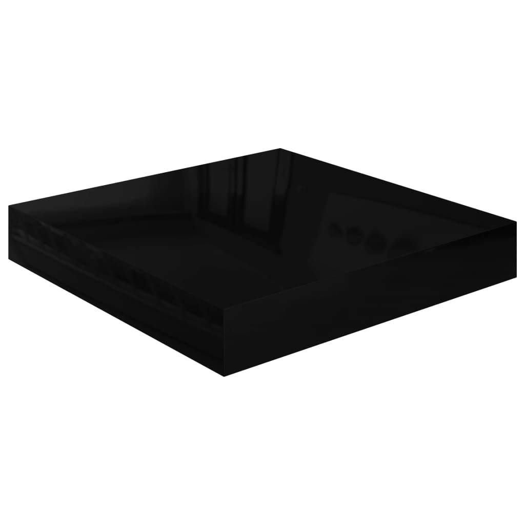 Scaffale a Parete Nero Lucido 23x23,5x3,8 cm in MDF - homemem39