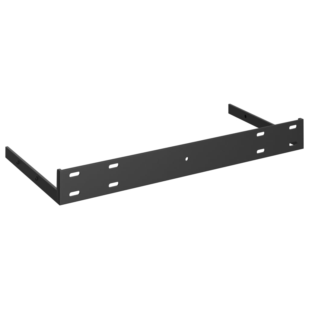 Scaffali a Parete 2 pz Nero Lucido 50x23x3,8 cm in MDF - homemem39