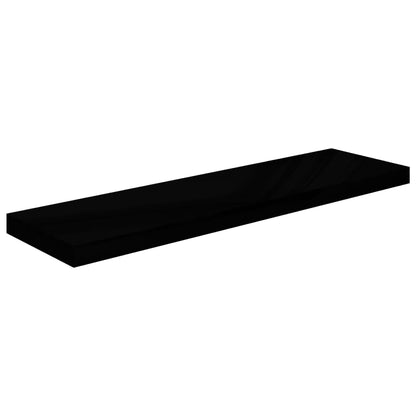 Scaffale a Parete Nero Lucido 90x23,5x3,8 cm in MDF - homemem39