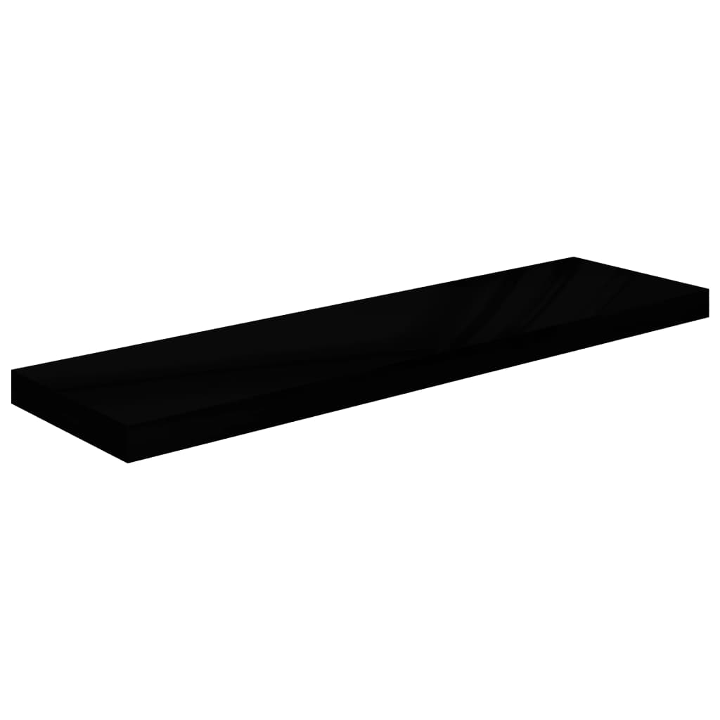 Scaffali a Parete 2 pz Nero Lucido 90x23,5x3,8 cm in MDF - homemem39