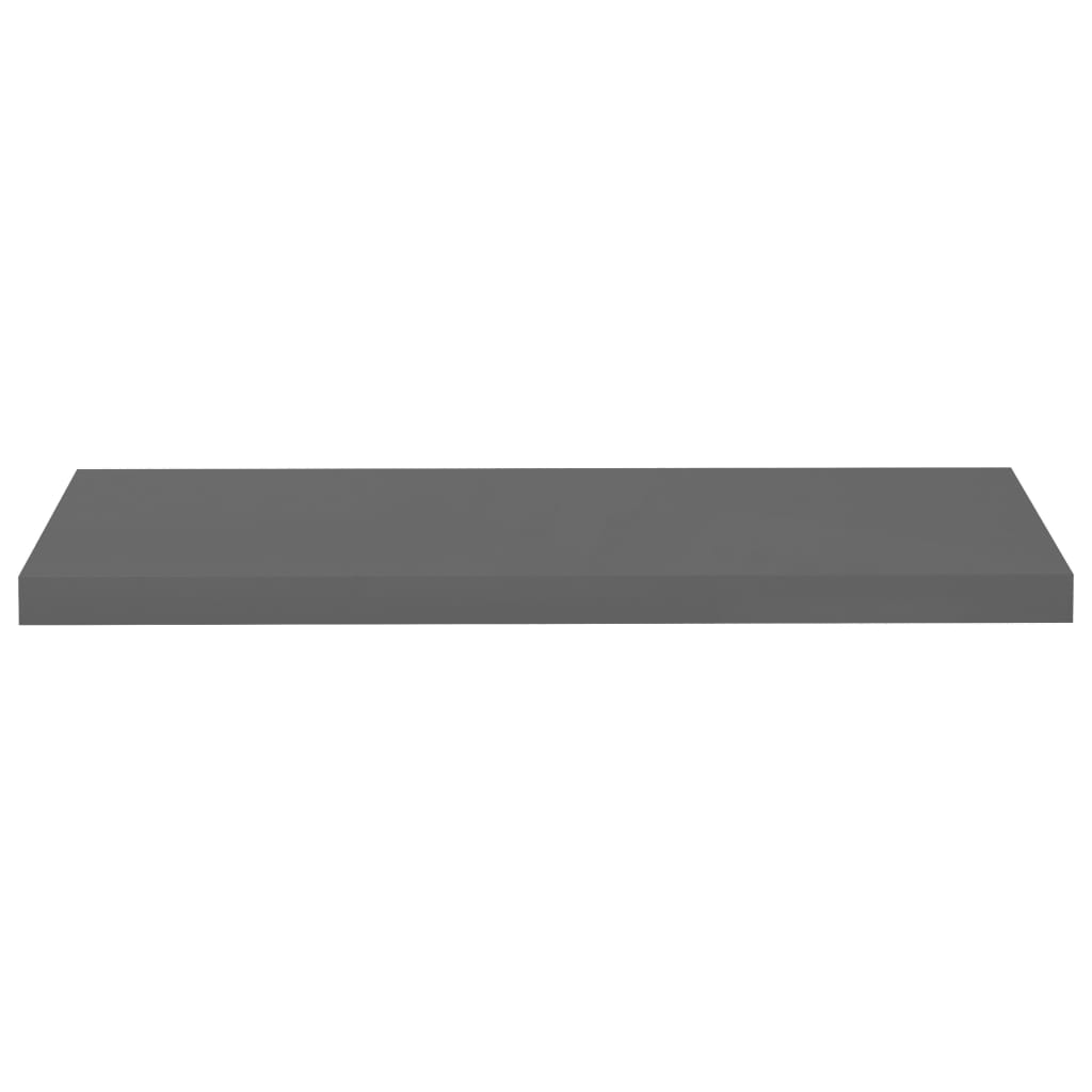 Scaffali a Parete 2 pz Grigio Lucido 80x23,5x3,8 cm in MDF - homemem39