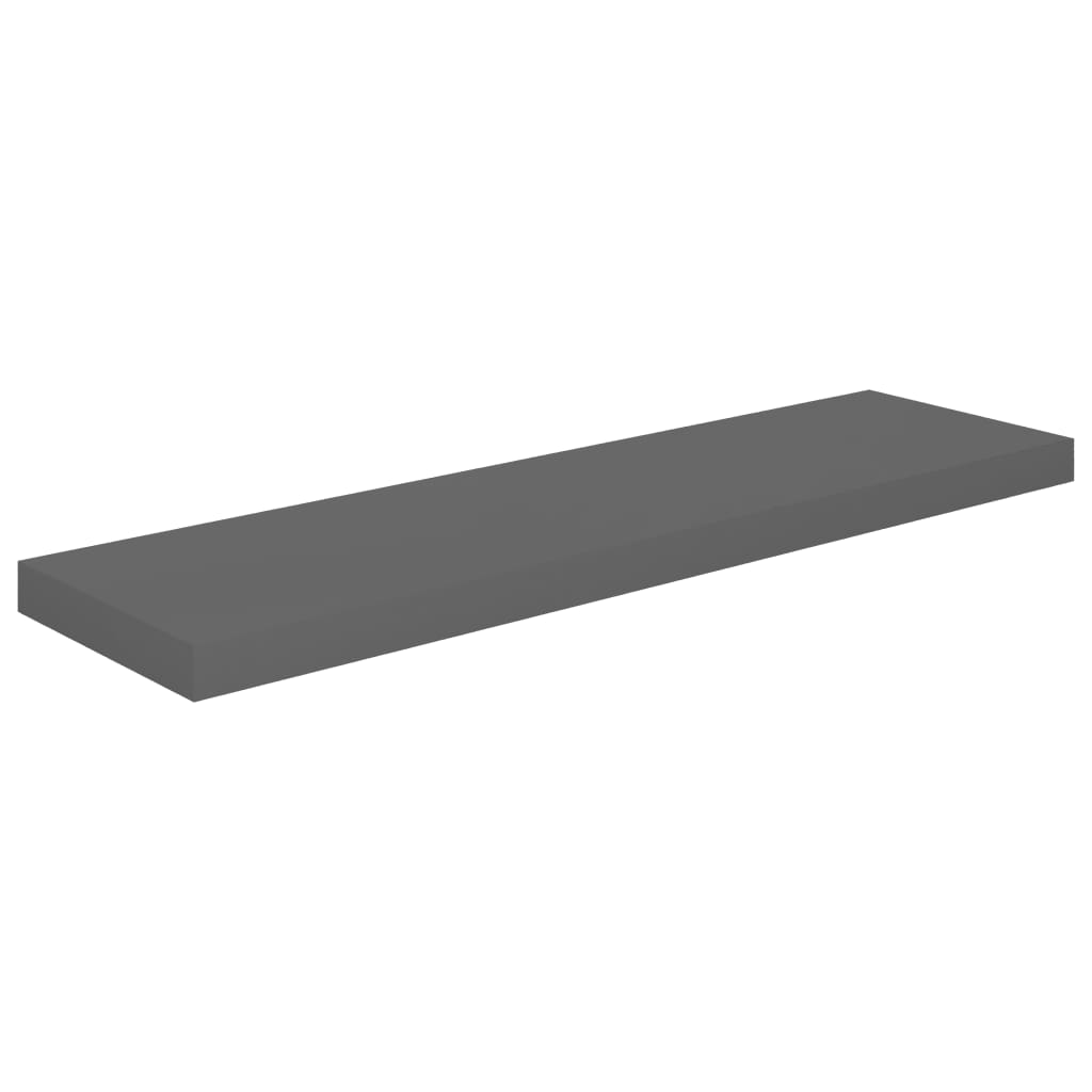 Scaffali a Parete 2 pz Grigio Lucido 90x23,5x3,8 cm in MDF - homemem39