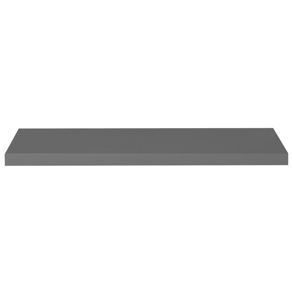 Scaffali a Parete 2 pz Grigio Lucido 90x23,5x3,8 cm in MDF - homemem39