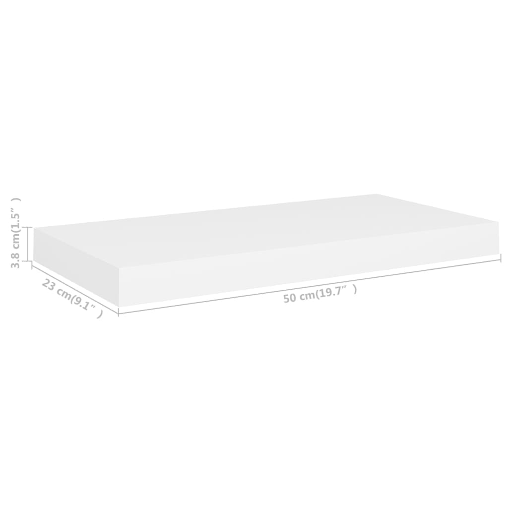 Scaffali a Parete 4 pz Bianchi 50x23x3,8 cm in MDF - homemem39