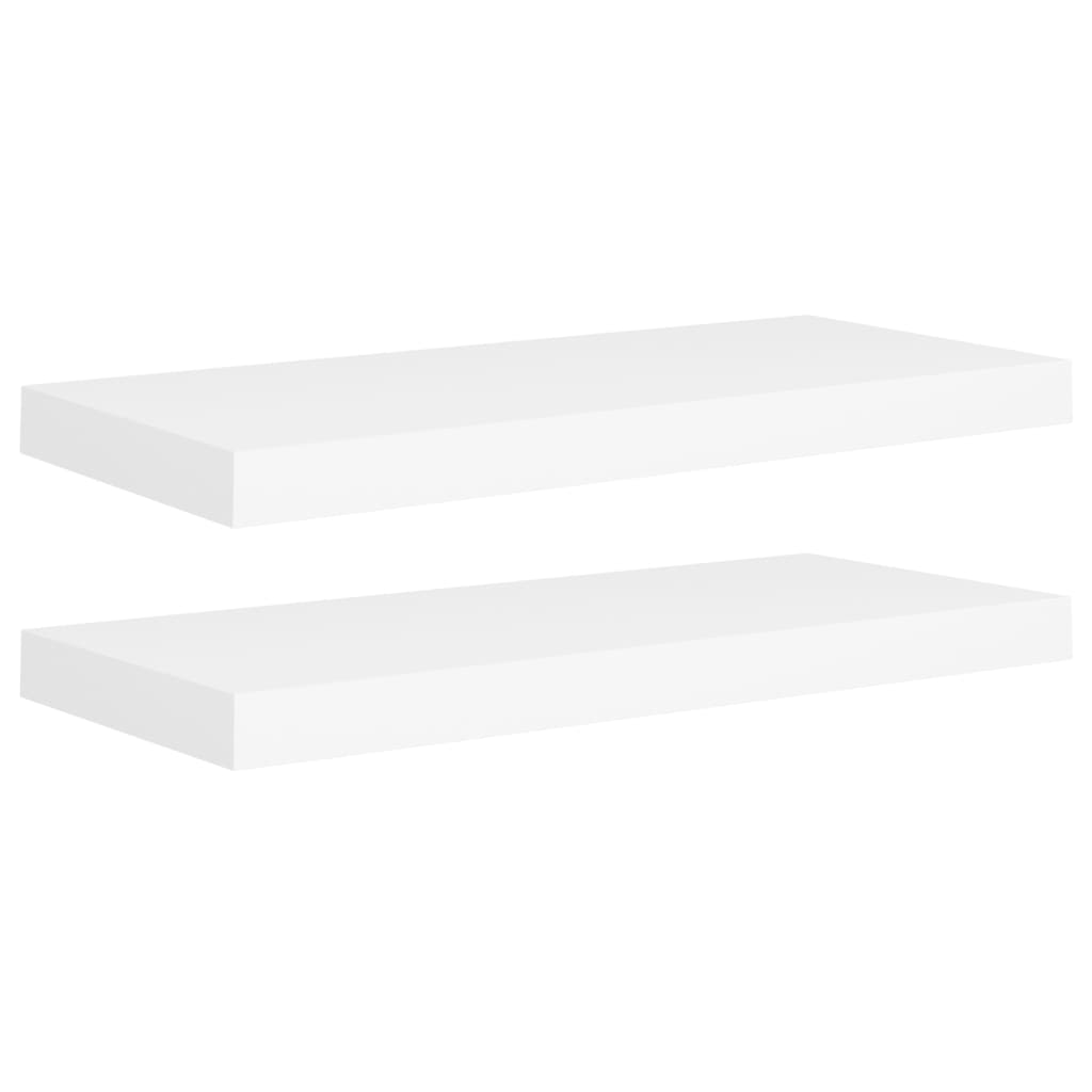 Scaffali a Parete 2 pz Bianco 60x23,5x3,8 cm in MDF - homemem39