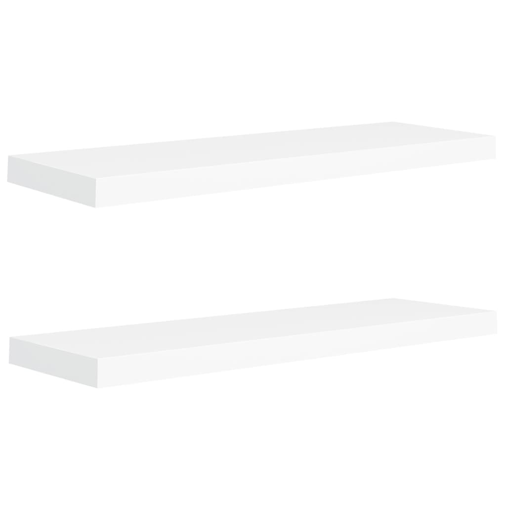 Scaffali a Parete 2 pz Bianco 80x23,5x3,8 cm in MDF - homemem39