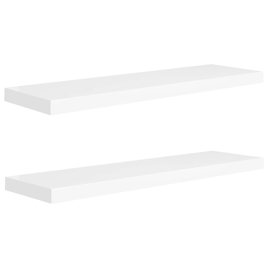 Scaffali a Parete 2 pz Bianchi 90x23,5x3,8 cm in MDF - homemem39