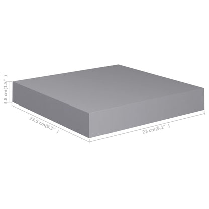 Scaffale a Parete Grigio 23x23,5x3,8 cm in MDF - homemem39