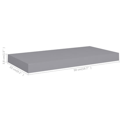 Scaffale a Parete Grigio 50x23x3,8 cm in MDF - homemem39