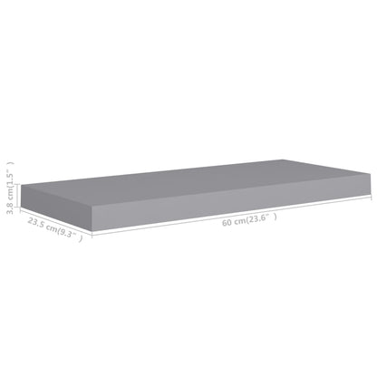 Scaffali a Parete 4 pz Grigi 60x23,5x3,8 cm in MDF - homemem39