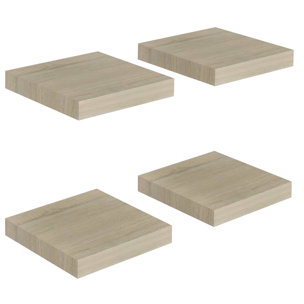 Mensole a Muro 4 pz Rovere 23x23,5x3,8 cm in MDF - homemem39