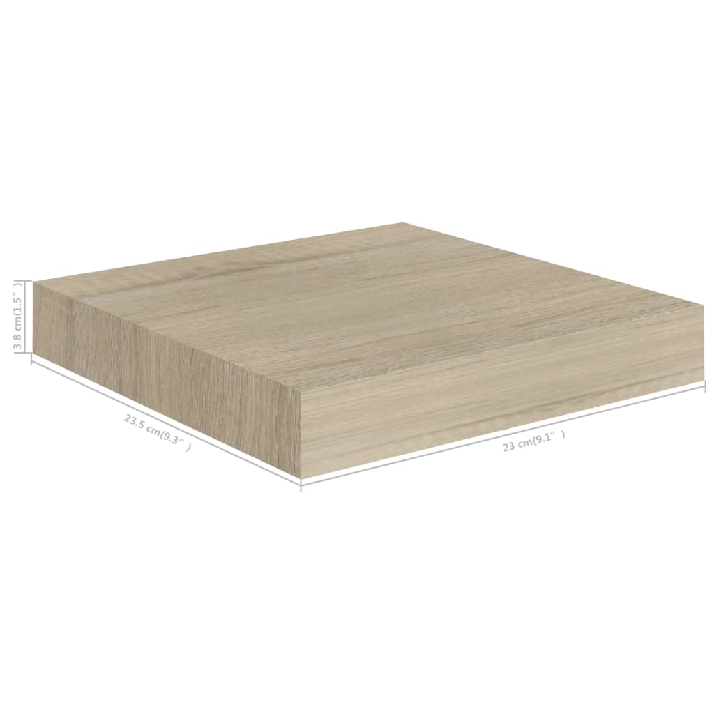 Mensole a Muro 4 pz Rovere 23x23,5x3,8 cm in MDF - homemem39