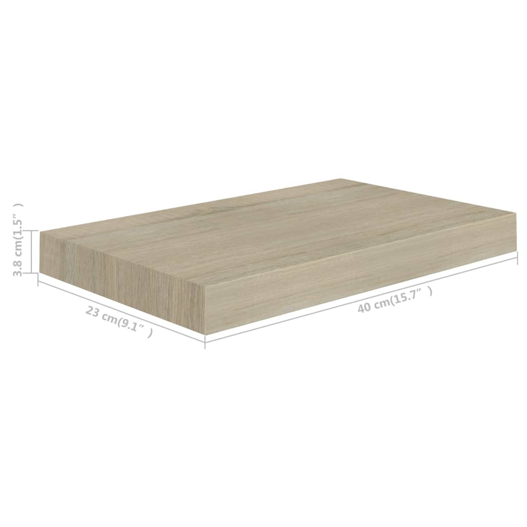 Scaffale a Parete Rovere 40x23x3,8 cm in MDF - homemem39